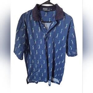 Ralph Lauren Blue Polo with Green Motif